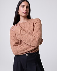 Pointelle Crew Neck Sweater carousel Product Image 1