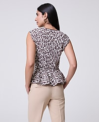 Animal Print Peplum Top carousel Product Image 2