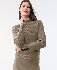 Ribbed Button Sweater carousel Product Image 1