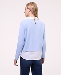 Petite Weekend Layered Mix Media Top carousel Product Image 2
