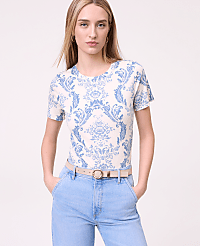 Weekend  Toile Crew Neck Tee carousel Product Image 1