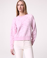 Weekend Floral Jacquard Crew Neck Sweater carousel Product Image 1
