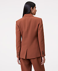 The Petite Double Breasted Blazer in Textured Crepe carousel Product Image 2