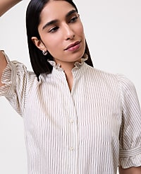 Striped Ruffle Collar Shirt carousel Product Image 3