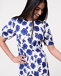 Floral Linen Blend Midi Dress carousel Product Image 3