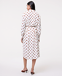 Dotted Satin Midi Shirtdress carousel Product Image 2