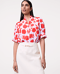 Floral Ruffle Collar Shirt carousel Product Image 1