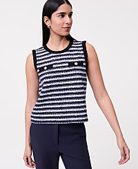 Striped Tweed Trim Top carousel Product Image 1