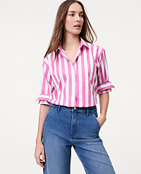 Petite Weekend Striped Oversized Shirt carousel Product Image 1
