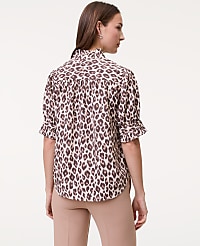 Petite Animal Print Ruffle Collar Shirt carousel Product Image 2
