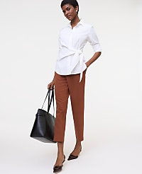 Petite Tie Waist Button Down Shirt carousel Product Image 3