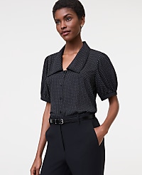 Dotted Puff Sleeve Blouse carousel Product Image 1