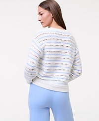 Petite Weekend Striped Pointelle Sweater carousel Product Image 2