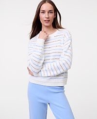 Weekend Striped Pointelle Sweater carousel Product Image 1