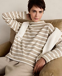 Haven Well Within Organic Cotton Funnel Neck Striped Pullover carousel Product Image 4