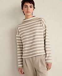Haven Well Within Organic Cotton Funnel Neck Striped Pullover carousel Product Image 1