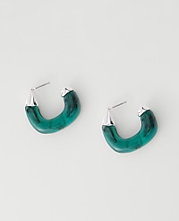 Square Stone Hoop Earrings carousel Product Image 1