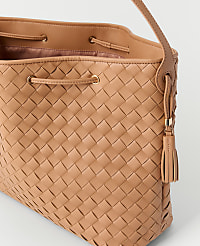 Cinched Tassel Woven Tote carousel Product Image 2