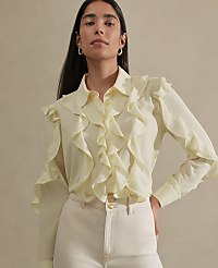 Ruffle Button Down Shirt carousel Product Image 3