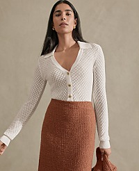 Pointelle Polo Sweater carousel Product Image 4