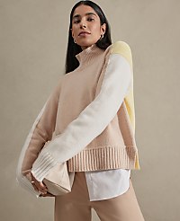 Petite Colorblock Mock Neck Sweater carousel Product Image 4