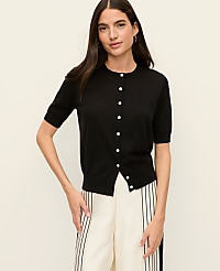 Short Sleeve Linen Ann Cardigan carousel Product Image 1