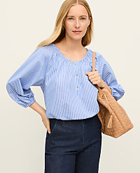 Striped Bubble Hem Top carousel Product Image 1