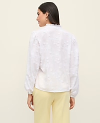 Petite Embroidered Ruffle Collar Shirt carousel Product Image 2