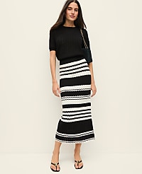 Petite Striped Woven Midi Skirt carousel Product Image 1