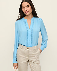 Lace Trim Blouse carousel Product Image 3