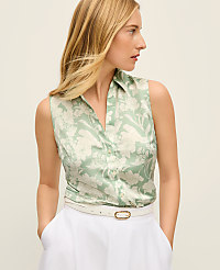 Floral Sleeveless Essential Shirt carousel Product Image 1
