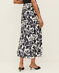 Petite Floral Satin Midi Slip Skirt carousel Product Image 3