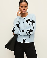 Petite Floral Jacquard Cardigan carousel Product Image 1