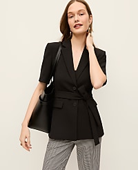 The Petite Fitted Belted Blazer in Crepe carousel Product Image 1