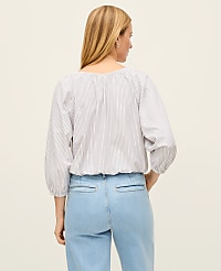 Petite Striped Bubble Hem Top carousel Product Image 2