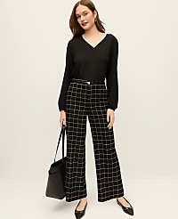 The Grace Straight Pant in Windowpane carousel Product Image 4