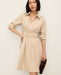 Petite Flare Pocket Shirtdress carousel Product Image 3