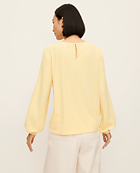 Pleated Front Mixed Media Blouse carousel Product Image 2