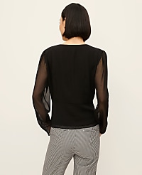V-Neck Peplum Blouse carousel Product Image 2