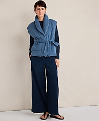 Haven Well Within Indigo Cotton Terry Quilted Vest carousel Product Image 3