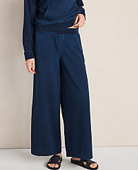 Haven Well Within Indigo Cotton Terry Wide Leg Pants carousel Product Image 1