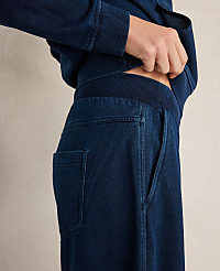 Haven Well Within Indigo Cotton Terry Wide Leg Pants carousel Product Image 2