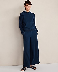 Haven Well Within Indigo Cotton Terry Wide Leg Pants carousel Product Image 3