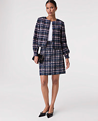 Plaid Tweed A-Line Skirt carousel Product Image 4