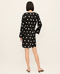 Dotted Linen Blend Shift Dress carousel Product Image 2
