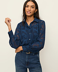 Satin Jacquard Collared Shirt carousel Product Image 1