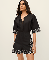 The Petite Side Zip Scalloped Short carousel Product Image 2