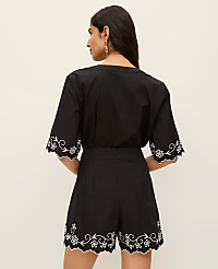 The Petite Side Zip Scalloped Short carousel Product Image 3