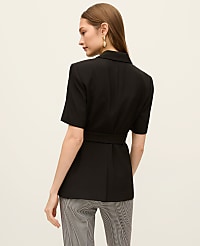 The Petite Fitted Belted Blazer in Crepe carousel Product Image 2