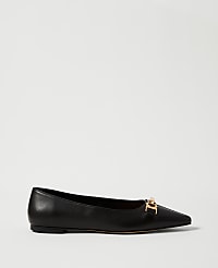 Hardware Embellished Leather Flat carousel Product Image 1